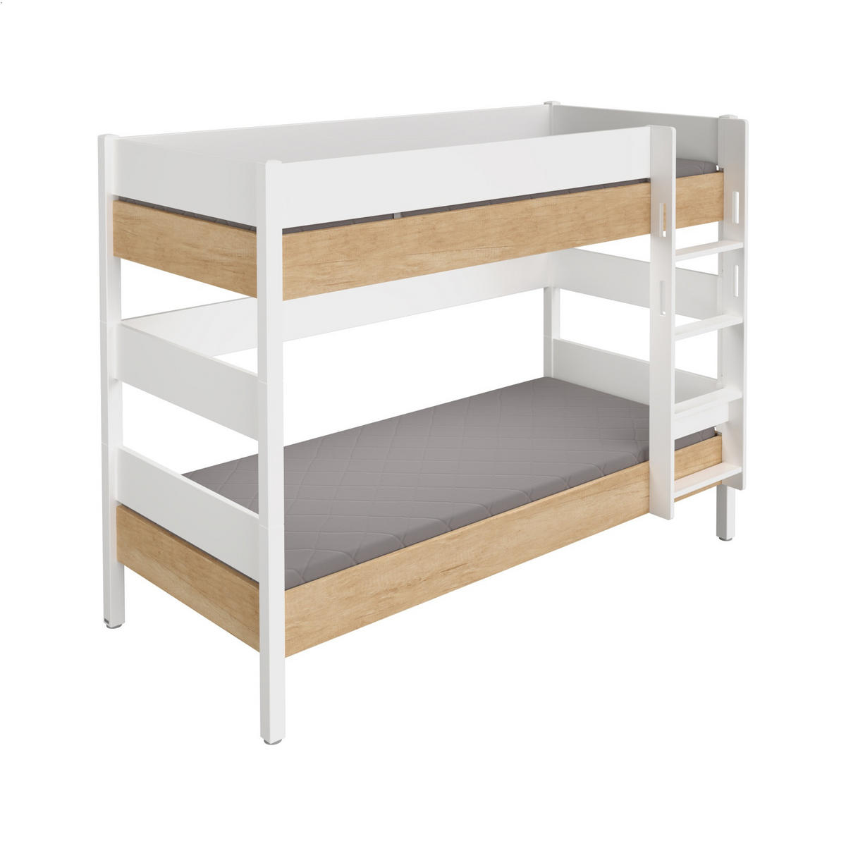 ETAGENBETT - Eichefarben/Weiß, Basics, Holz/Holzwerkstoff (90/200cm) - Paidi