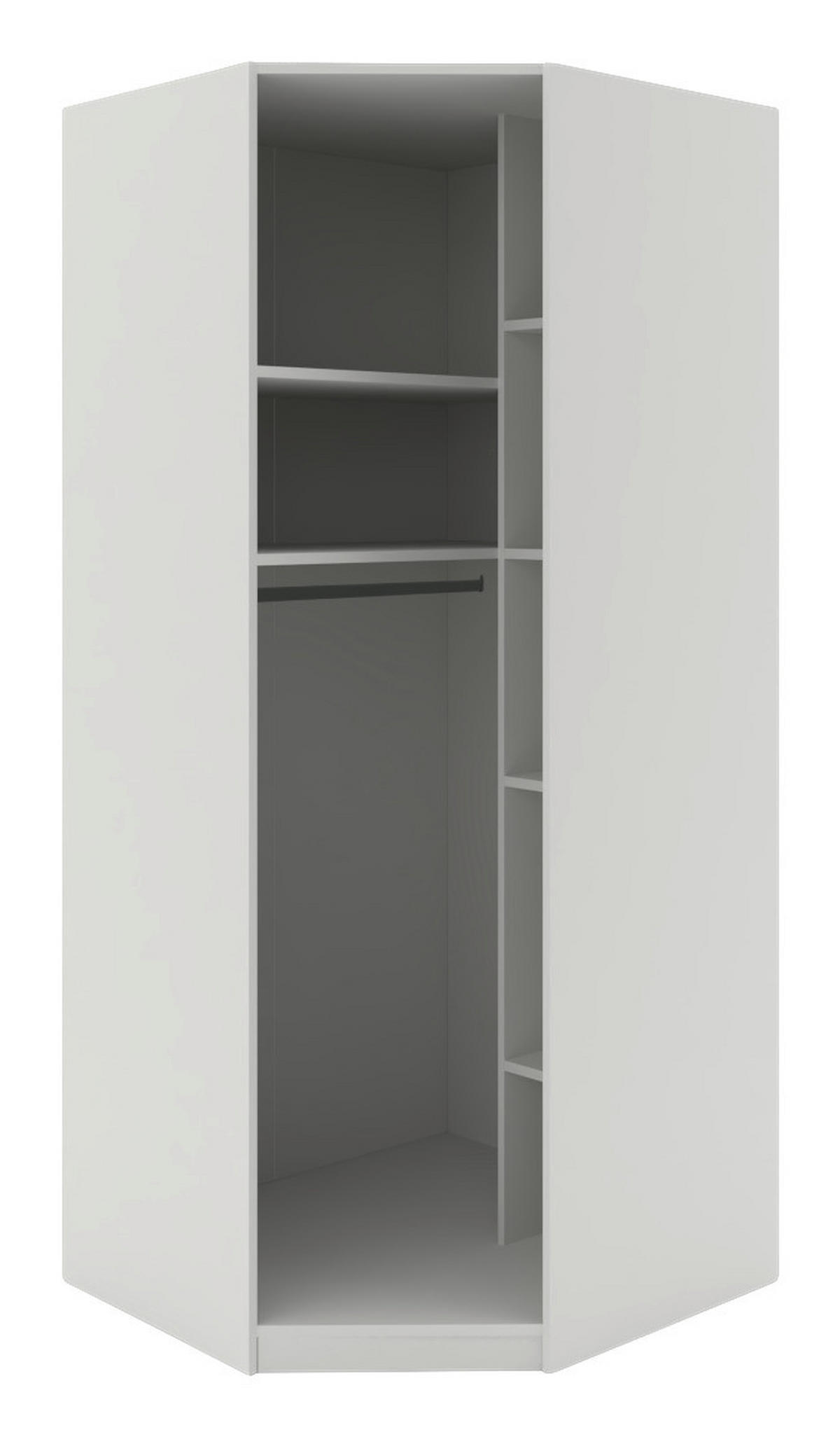 KORPUS UGAONOG ORMARA  bela  91,1/210/91,1 cm    - bela, Konvencionalno, pločasti materijal (91,1/210/91,1cm) - Hom`in