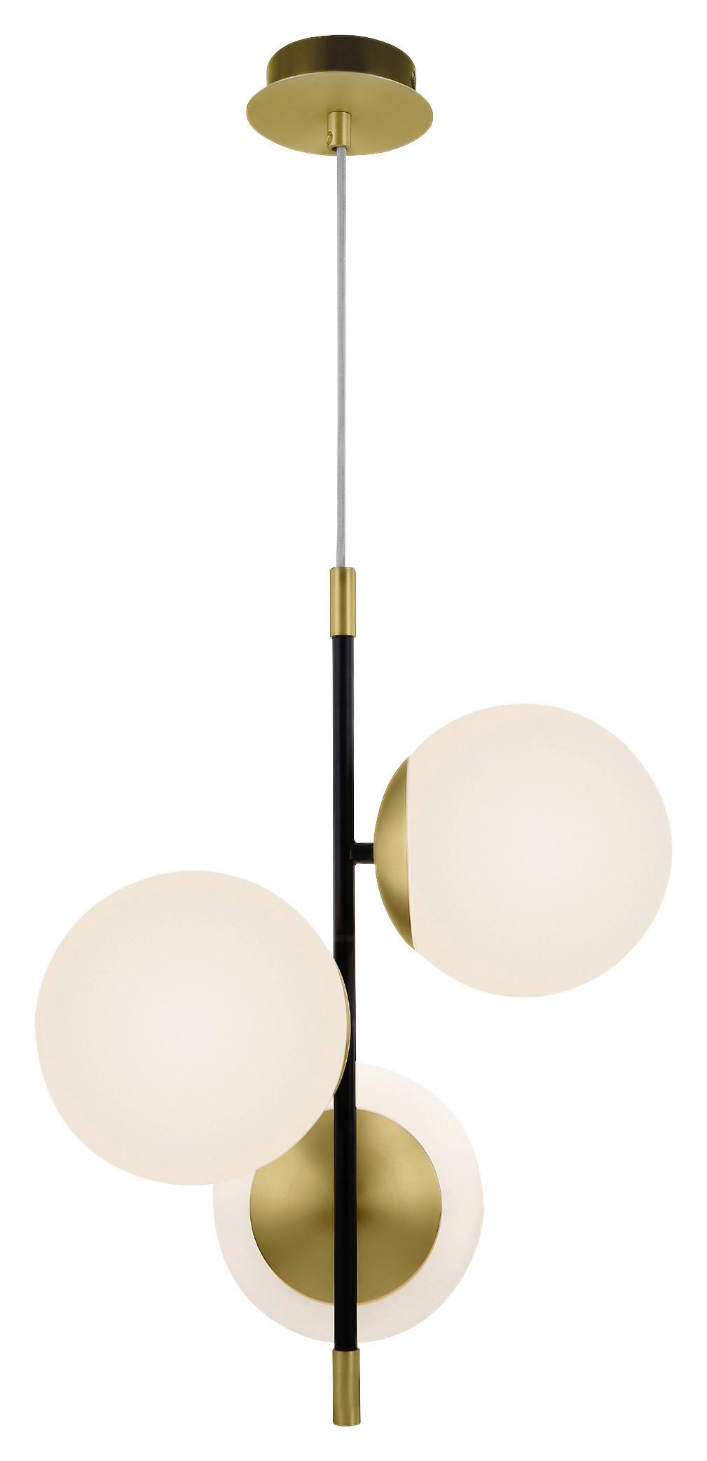 PENDELLEUCHTE 33,3/43/33,3 cm   - Goldfarben/Schwarz, Trend, Glas/Metall (33,3/43/33,3cm) - MAYTONI