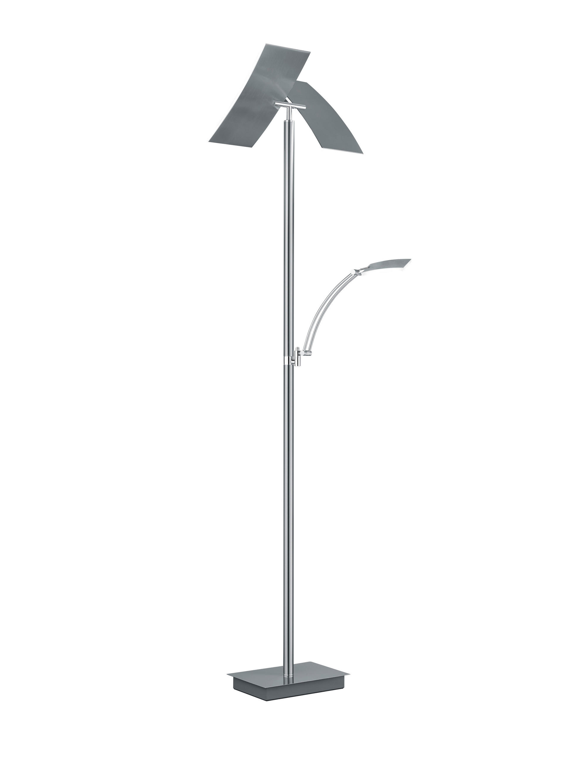 LED-STEHLEUCHTE 50/185 cm    - Nickelfarben, Design, Metall (50/185cm) - Hell