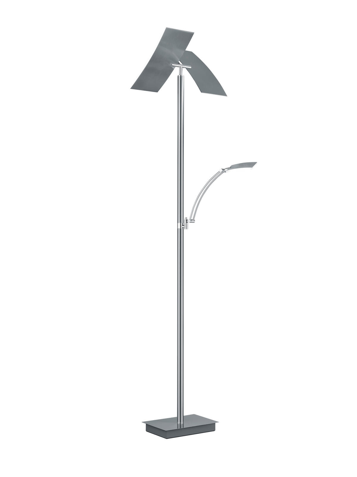 LED-STEHLEUCHTE 50/185 cm    - Nickelfarben, Design, Metall (50/185cm) - Hell