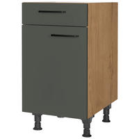 SCHUBKASTENUNTERSCHRANK 45/87/56 cm  in Grün, Eichefarben  - Eichefarben/Schwarz, MODERN, Holzwerkstoff/Metall (45/87/56cm) - Nobilia