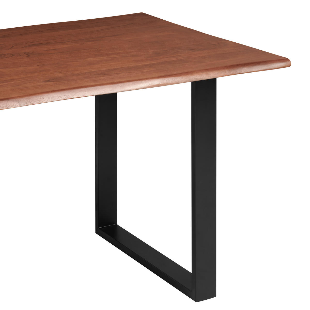 JEDÁLENSKÝ STÔL, akácia, čierna, farba vlašského orecha, 180/90/76 cm - čierna/farba vlašského orecha, Modern, kov/drevo (180/90/76cm) - P & B