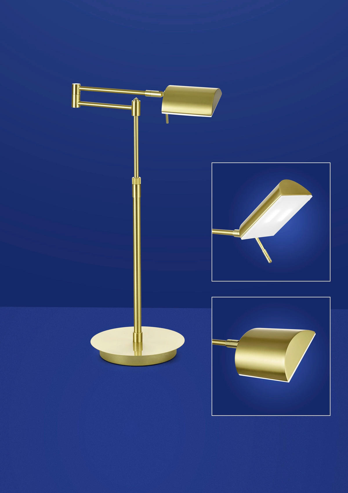 LED-TISCHLEUCHTE 20/40-60 cm   - Messingfarben, Design, Kunststoff/Metall (20/40-60cm) - Hell