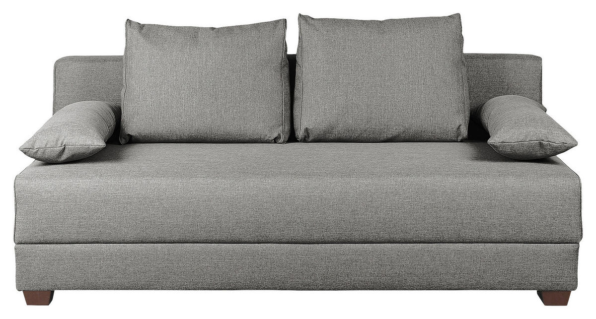SCHLAFSOFA in Webstoff Grau  - Dunkelbraun/Grau, Design, Holz/Textil (202/85/110cm) - MID.YOU