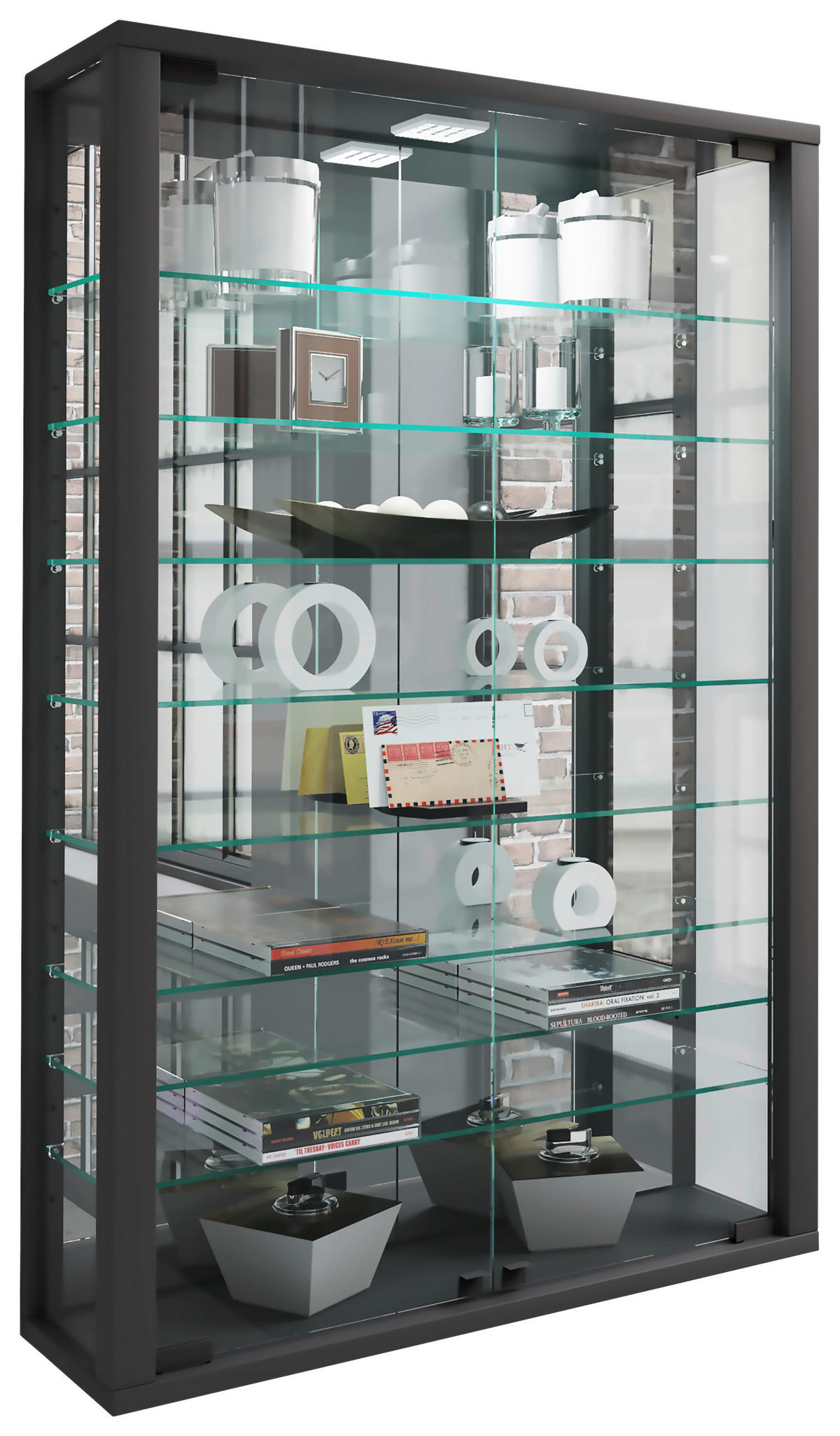 HÄNGEVITRINE in Schwarz  - Schwarz, Modern, Glas/Holzwerkstoff (59/91,3/18cm) - MID.YOU