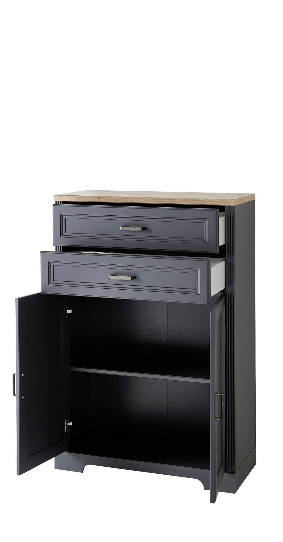 Dulap Pentru Acte  86/127/38 cm  - grafit/stejar Artisan, Romantik / Landhaus, material pe bază de lemn (86/127/38cm) - Landscape