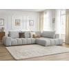 ECKSOFA Ottomane rechts  EVEREST Hellgrau Struktur  - Hellgrau/Schwarz, MODERN, Kunststoff/Textil (352/210cm) - Livetastic