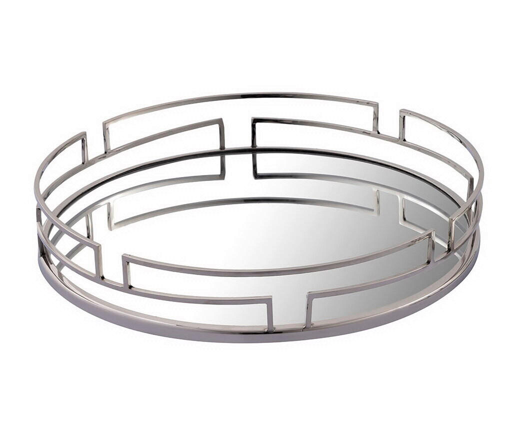SERVIERTABLETT Metall, Glas  - Chromfarben/Nickelfarben, LIFESTYLE, Glas/Metall (40,5cm) - Ambia Home