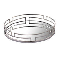 SERVIERTABLETT Metall, Glas  - Chromfarben/Nickelfarben, LIFESTYLE, Glas/Metall (40,5cm) - Ambia Home