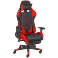 GAMINGSTUHL Rot, Schwarz Metall, Kunststoff, Textil   - Rot/Schwarz, Design, Kunststoff/Textil (67/137/63cm) - Xora