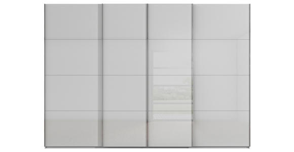 SCHWEBETÜRENSCHRANK 316/223/68 cm 4-türig Hellgrau - Chromfarben/Hellgrau, Design, Glas/Holzwerkstoff (316/223/68cm) - Novel