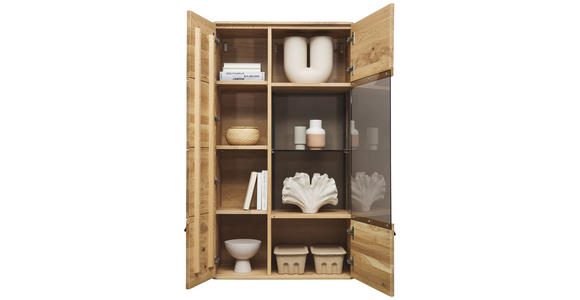 HÄNGEVITRINE in Wildeiche   - Wildeiche/Bronzefarben, Natur, Glas/Holz (76,9/137,8/37,1cm) - Valnatura