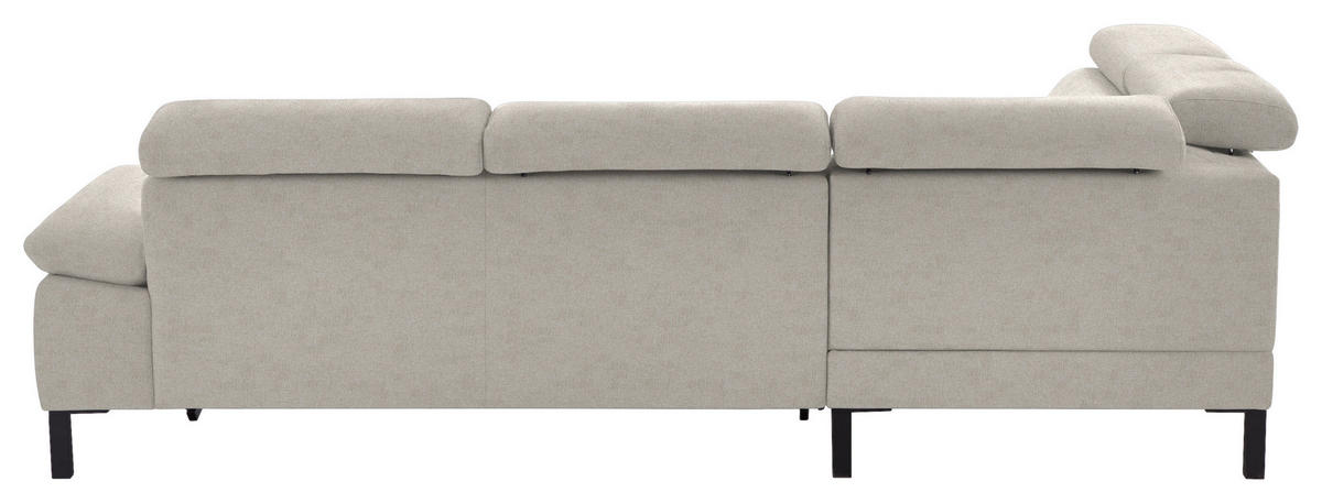 ECKSOFA in Flachgewebe Beige  - Beige/Schwarz, Design, Holzwerkstoff/Textil (217/272cm) - Pure Home Comfort