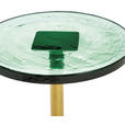 BEISTELLTISCH 37,5/38/49 cm Grün, Messingfarben rund  - Messingfarben/Grün, Design, Glas/Metall (37,5/38/49cm) - Ambia Home