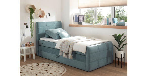 BOXSPRINGBETT 100/200 cm  in Blau  - Blau, Basics, Holzwerkstoff/Kunststoff (100/200cm) - Xora