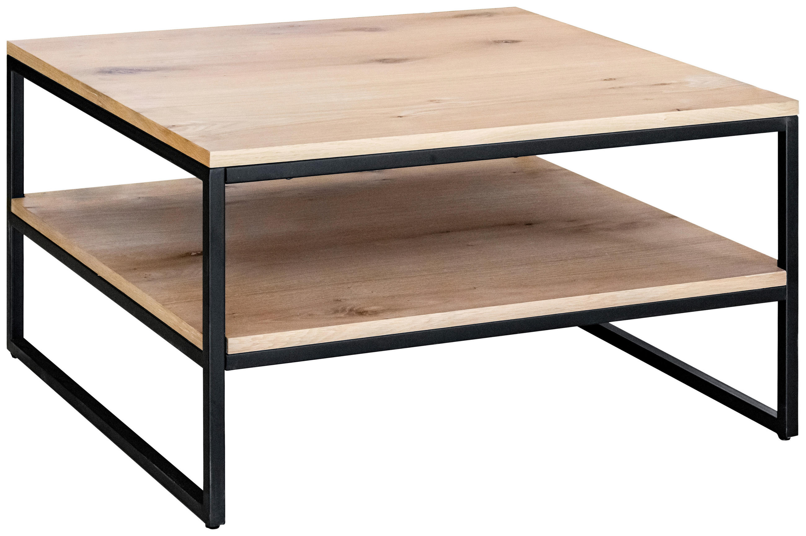 COUCHTISCH in Holz, Metall, Holzwerkstoff 80/70/45 cm  - Eichefarben/Schwarz, Design, Holz/Holzwerkstoff (80/70/45cm) - MID.YOU