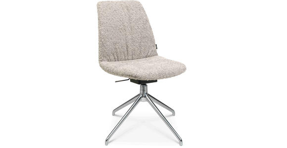 STUHL in Aluminium Bouclé Metall, Textil - Greige/Alufarben, Design, Textil/Metall (46/81,5-84,5/55cm) - Johann Jakob