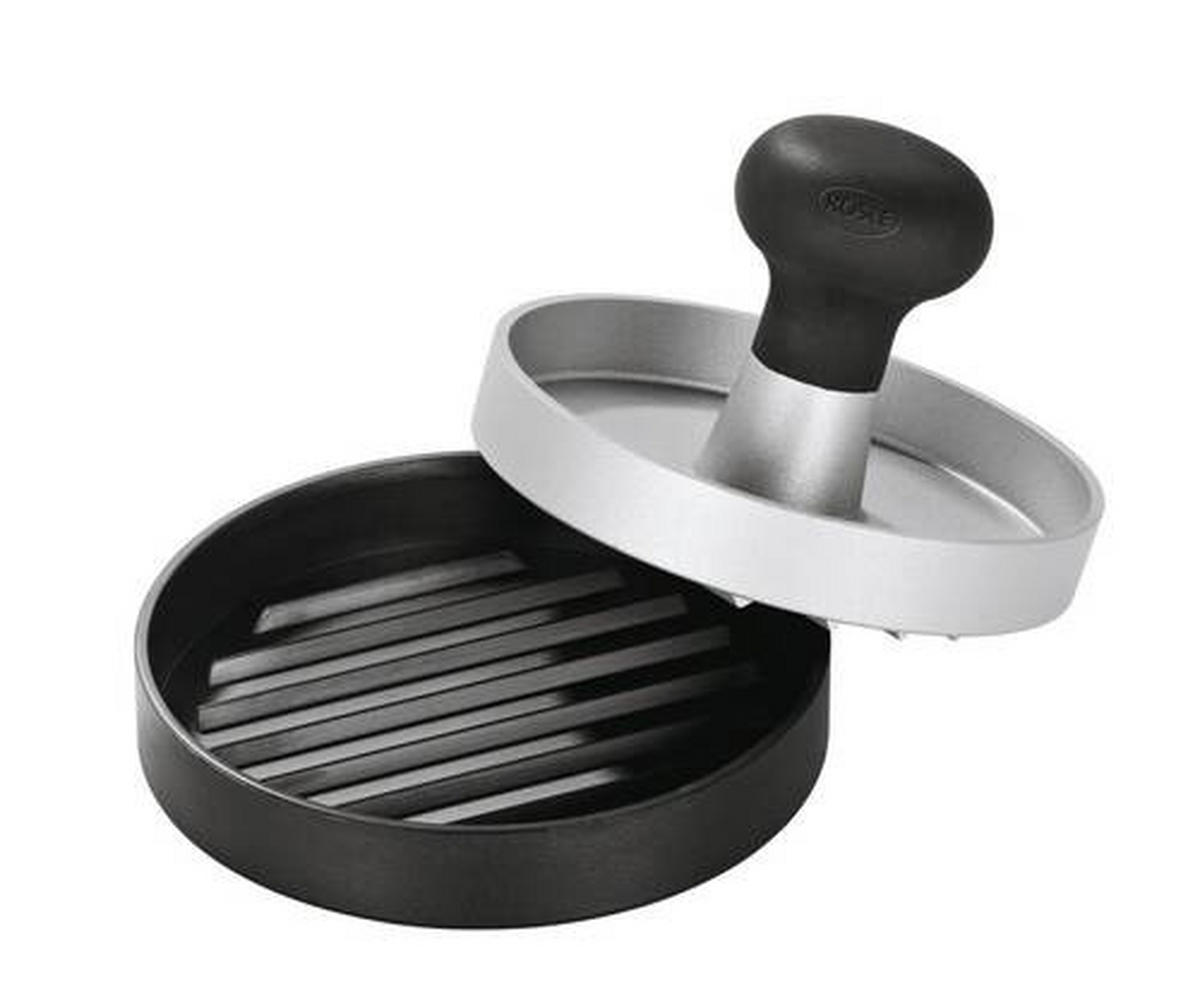 HAMBURGERPRESSE   - Edelstahlfarben/Schwarz, Trend, Kunststoff/Metall (11,5/8cm) - Rösle