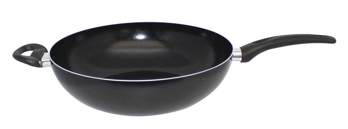 WOKPFANNE 32 cm  - Schwarz Hochglanz, Basics, Metall (32cm) - ELO
