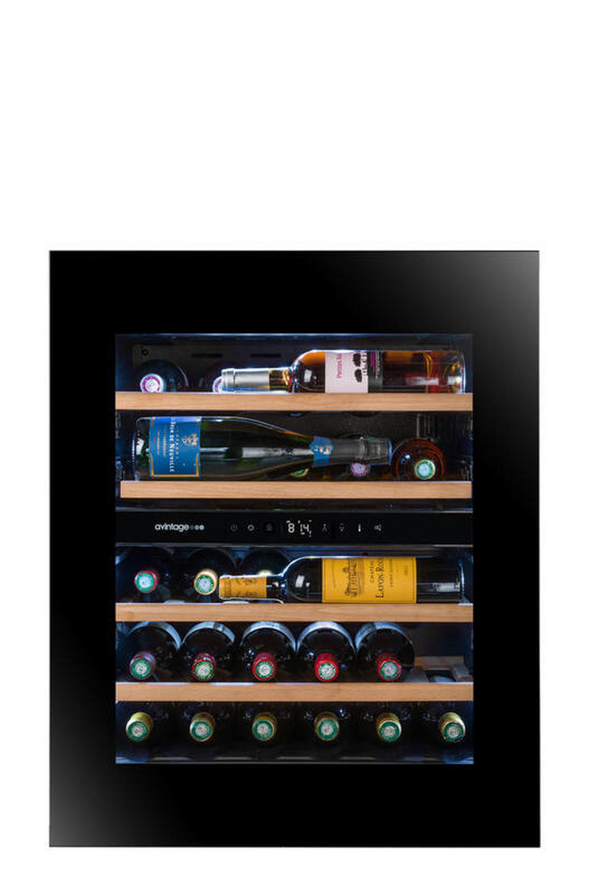 WEINKÜHLSCHRANK AVI72PLATINUM  - Schwarz, Basics, Glas/Holz (59,0/71,5/56,5cm)