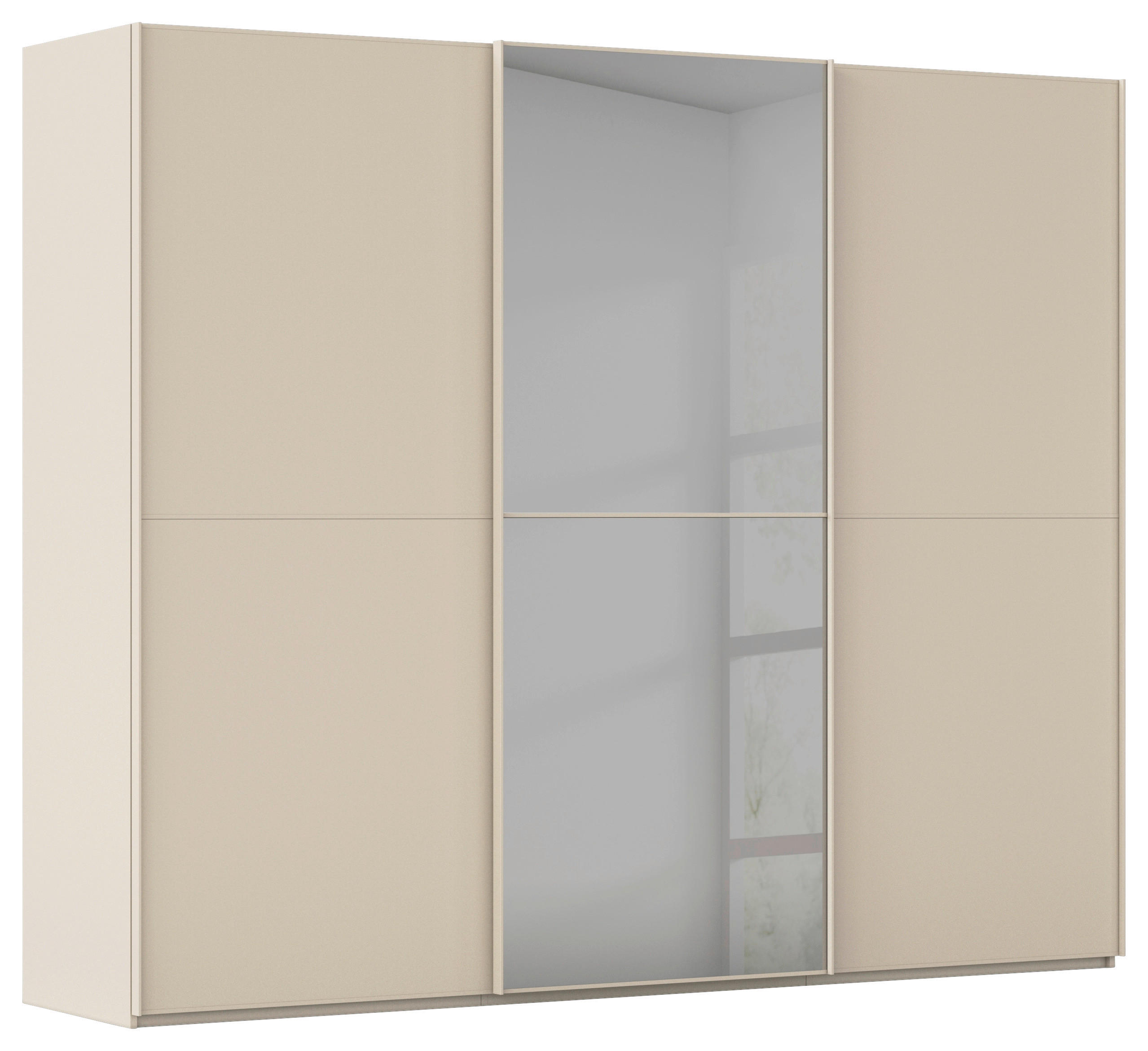 SCHWEBETÜRENSCHRANK 242/223/68 cm,  in Champagner, 3 Tür(en)  - Champagner, KONVENTIONELL, Glas/Holzwerkstoff (242/223/68cm) - Novel