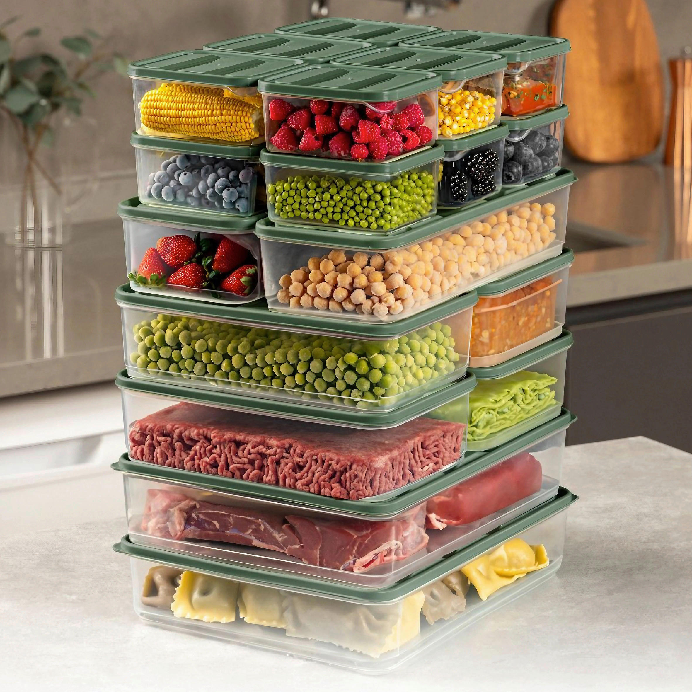 Vorratsdosenset Grün 20-teilig