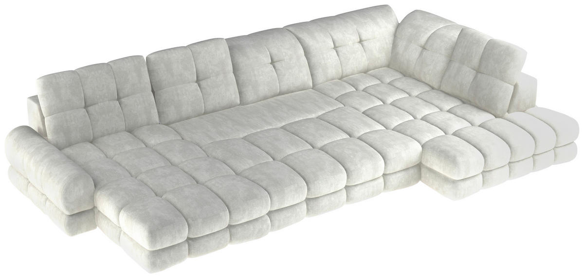 MEGA SOFFA i vävt tyg beige  - beige/svart, Design, trämaterial/trä (400/116/217cm) - Stylife