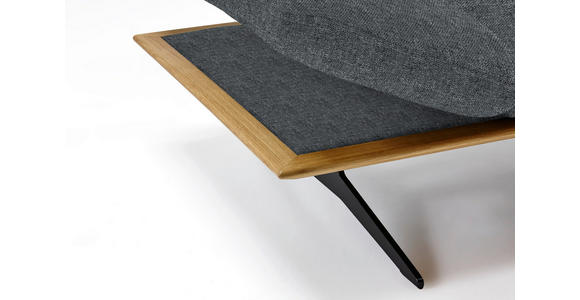 ECKSOFA in Flachgewebe Dunkelgrau  - Dunkelgrau/Schwarz, Design, Holz/Textil (314/159cm) - Dieter Knoll