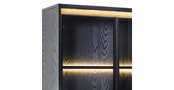 VITRINE  in Schwarz  - Schwarz, Design, Glas/Holzwerkstoff (86/204/34cm) - Hom`in