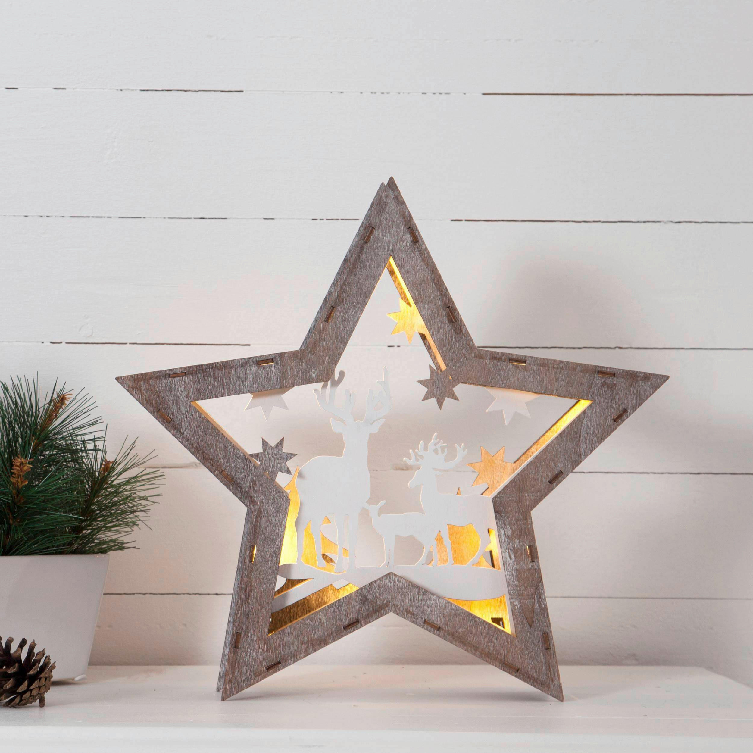 LED-DEKOLEUCHTE  - Weiß/Braun, Basics, Holz/Kunststoff (34/6/32cm) - Eglo