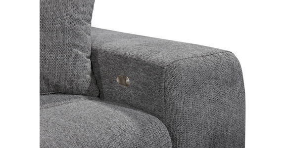 ECKSOFA Anthrazit Chenille Zierkissen, Bettkasten, Rücken echt, Kopfteilverstellung, Sitztiefenverstellung  - Anthrazit/Schwarz, KONVENTIONELL, Kunststoff/Textil (172/268cm) - Carryhome