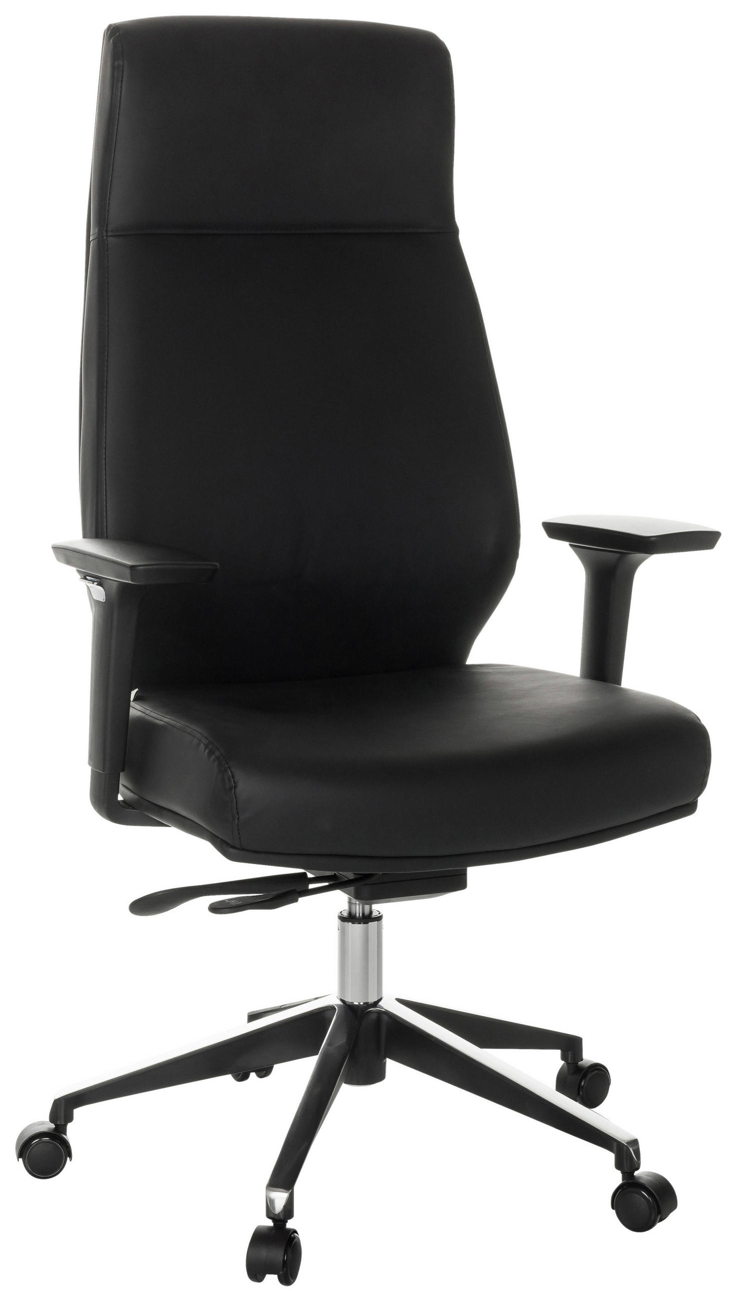 CHEFSESSEL Schwarz  - Schwarz, Basics, Leder/Kunststoff (68/123-130/68cm) - MID.YOU