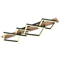 LED-DECKENLEUCHTE 30 W    82/31/8,5 cm  - Dunkelbraun/Opal, Natur, Holzwerkstoff/Kunststoff (82/31/8,5cm) - Globo