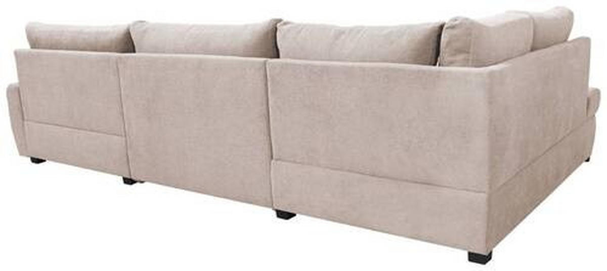 ECKSOFA Beige Velours  - Chromfarben/Beige, Design, Kunststoff/Textil (173/322/174cm) - Livetastic