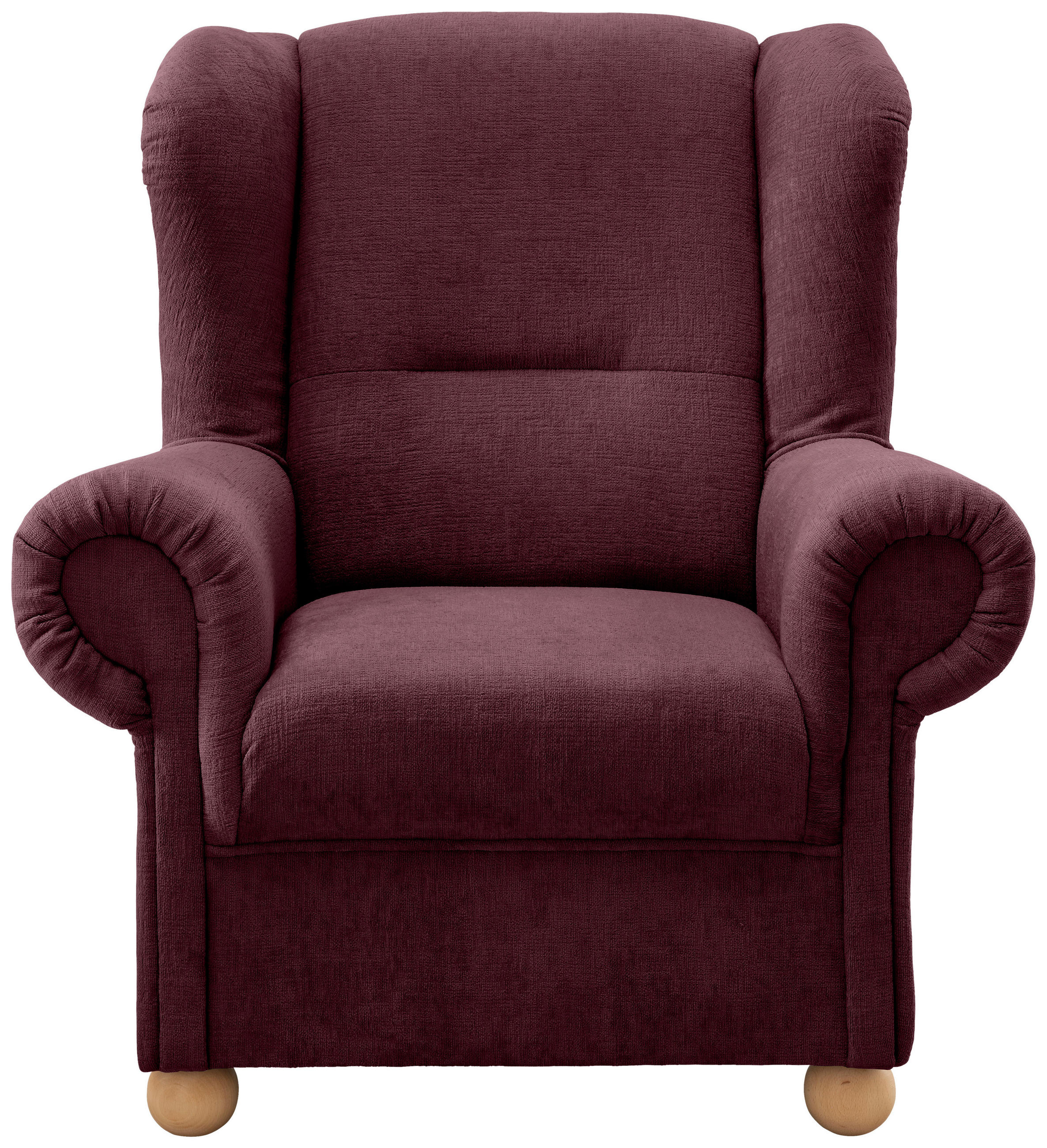 OHRENSESSEL in Mikrofaser Bordeaux  - Wildeiche/Bordeaux, Konventionell, Holz/Textil (92/102/89cm) - Livetastic