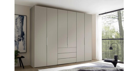 DREHTÜRENSCHRANK inkl. Zubehör 298/240/63 cm,  in Sandfarben, 6-türig  - Sandfarben/Alufarben, Design, Holzwerkstoff/Metall (298/240/63cm) - Dieter Knoll