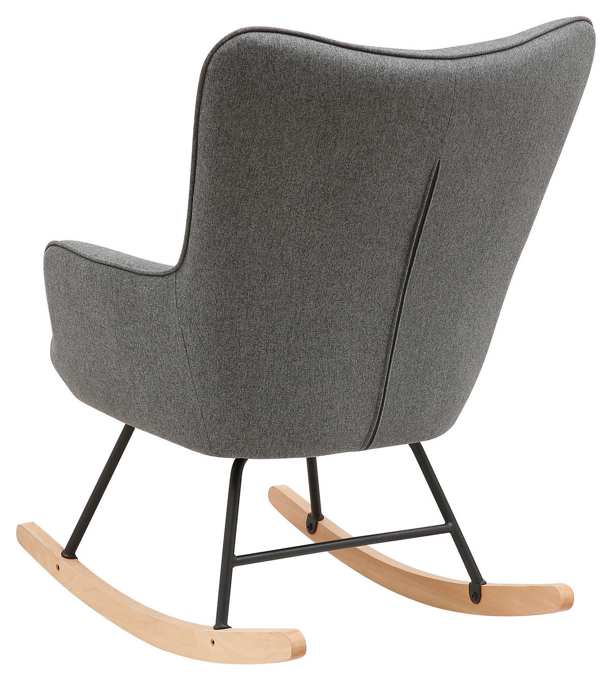 SCHAUKELSESSEL Webstoff Grau    - Buchefarben/Schwarz, MODERN, Holz/Textil (72/92/92cm) - MID.YOU