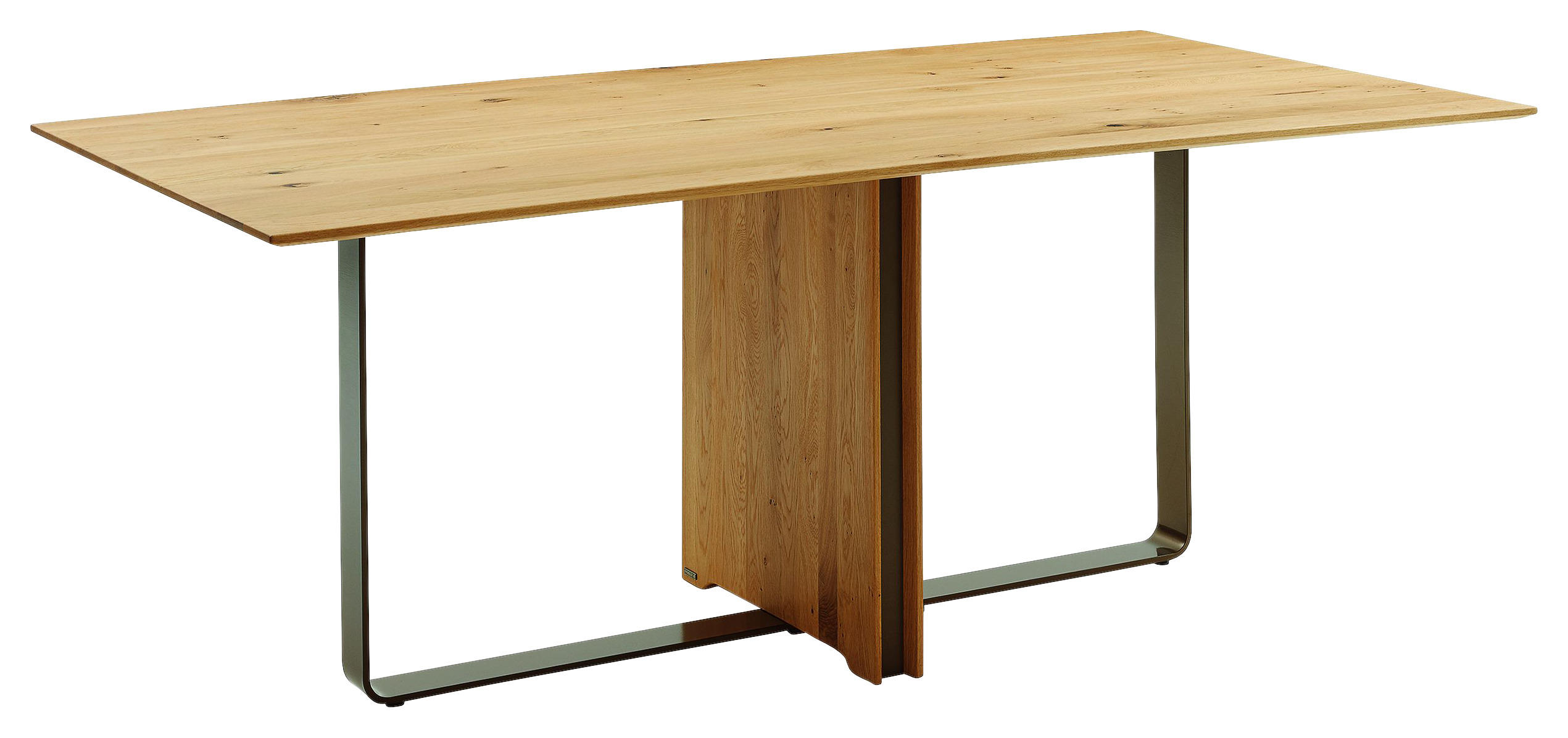 ESSTISCH 200/100/75,2 cm Eiche massiv Holz Eichefarben rechteckig - Eichefarben/Bronzefarben, Design, Holz/Metall (200/100/75,2cm) - Musterring