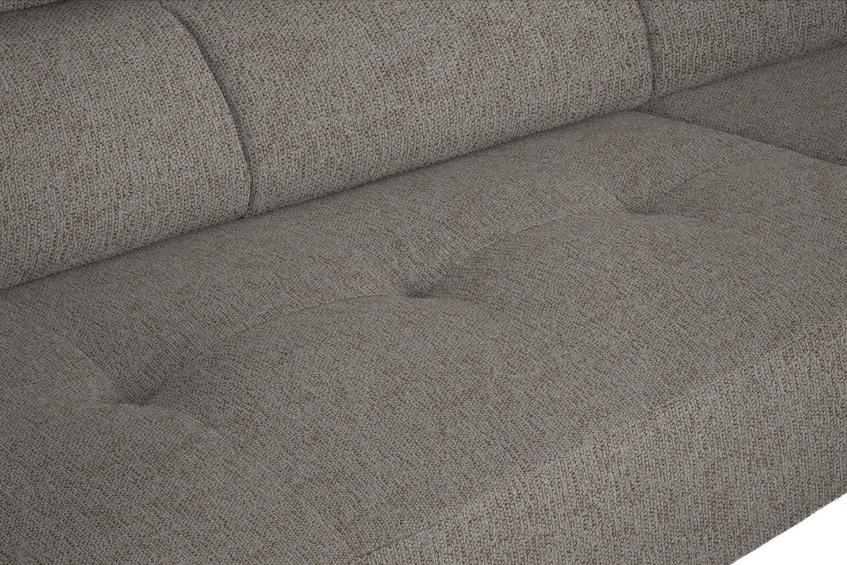 ECKSOFA in Webstoff Greige  - Greige/Schwarz, Design, Textil/Metall (280/205cm) - MID.YOU