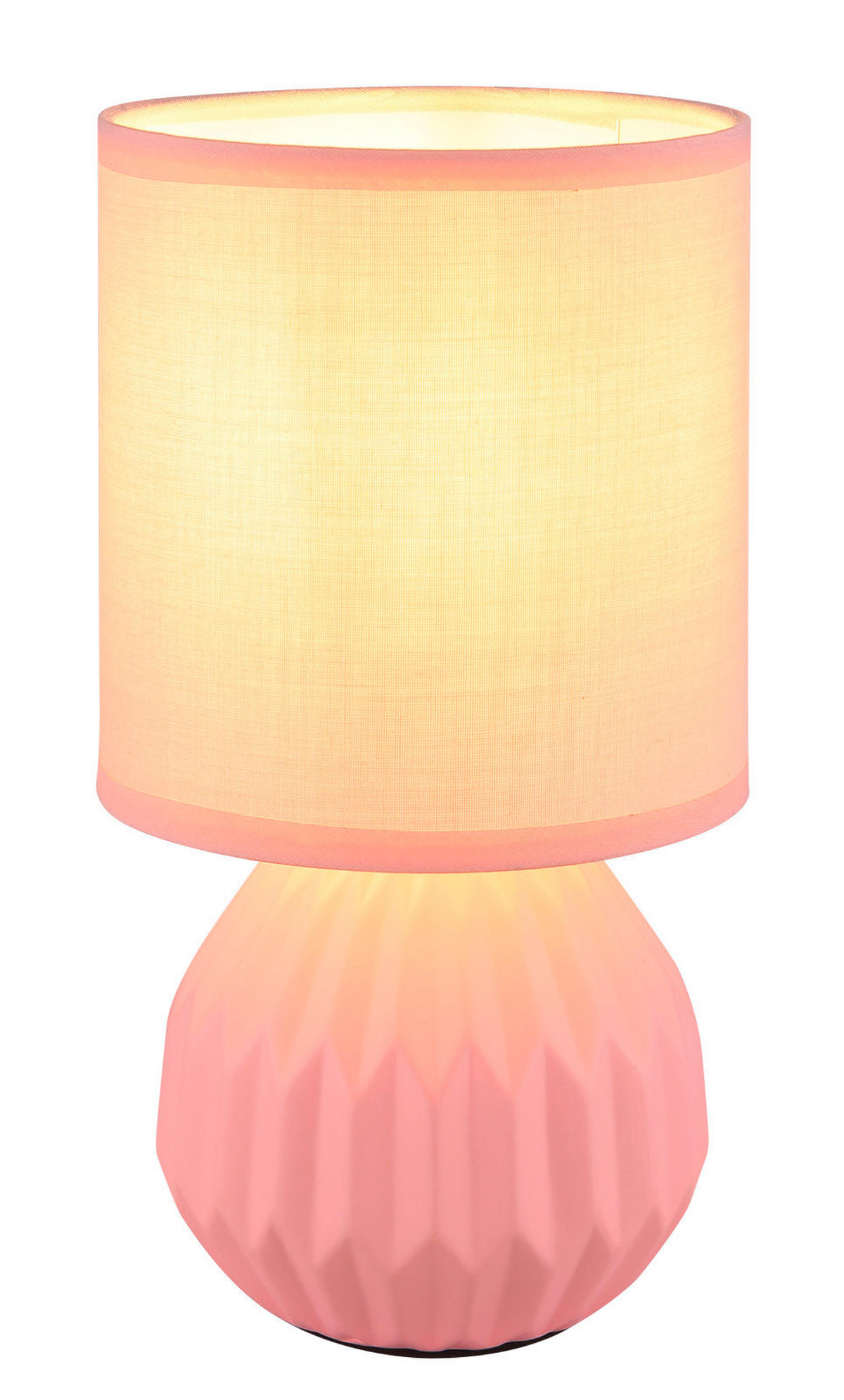 ASZTALI LÁMPA - pink, Basics, textil/kerámia (12/23cm)