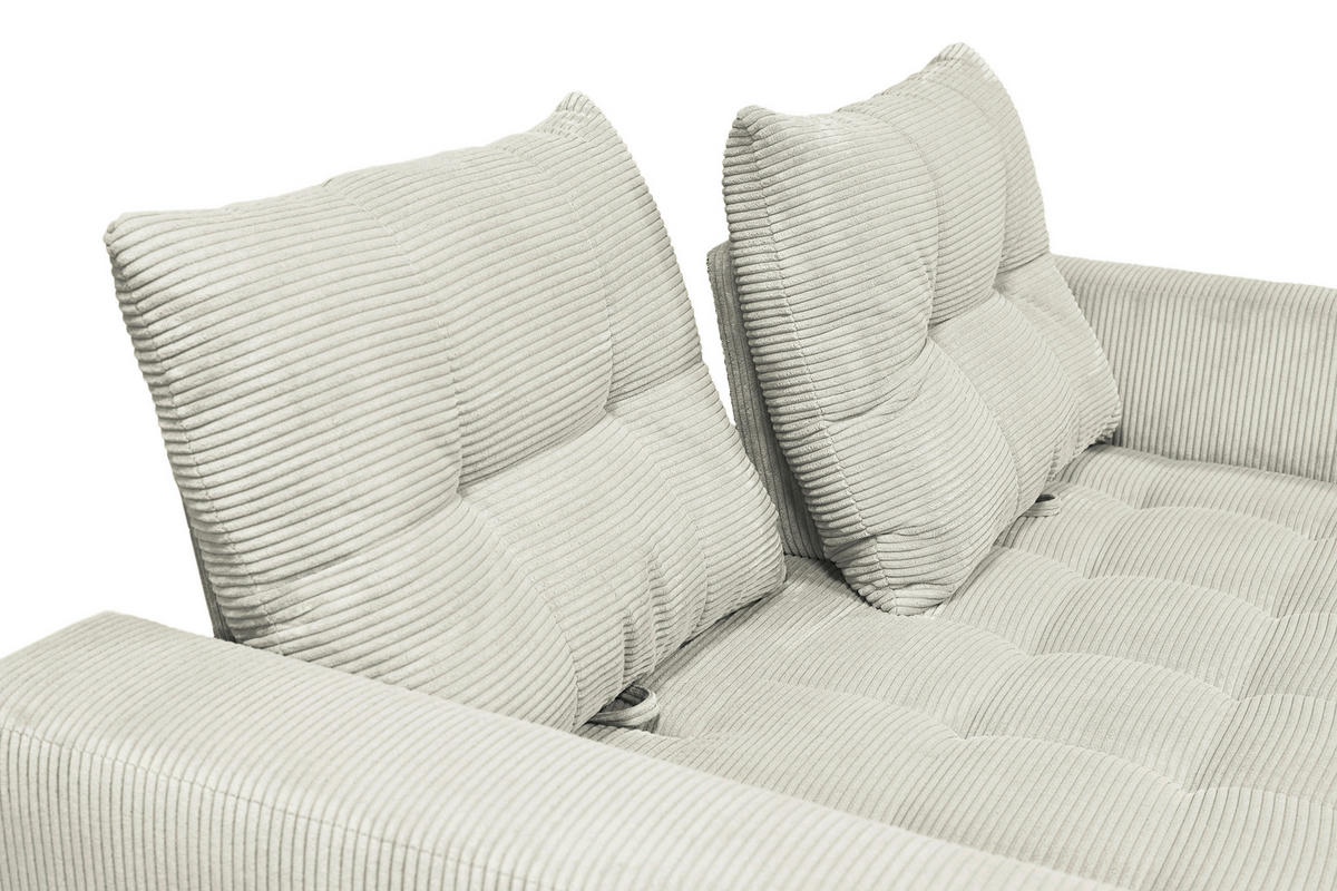 BIGSOFA Cord Naturfarben  - Schwarz/Naturfarben, KONVENTIONELL, Textil/Metall (246/100/116cm) - Carryhome