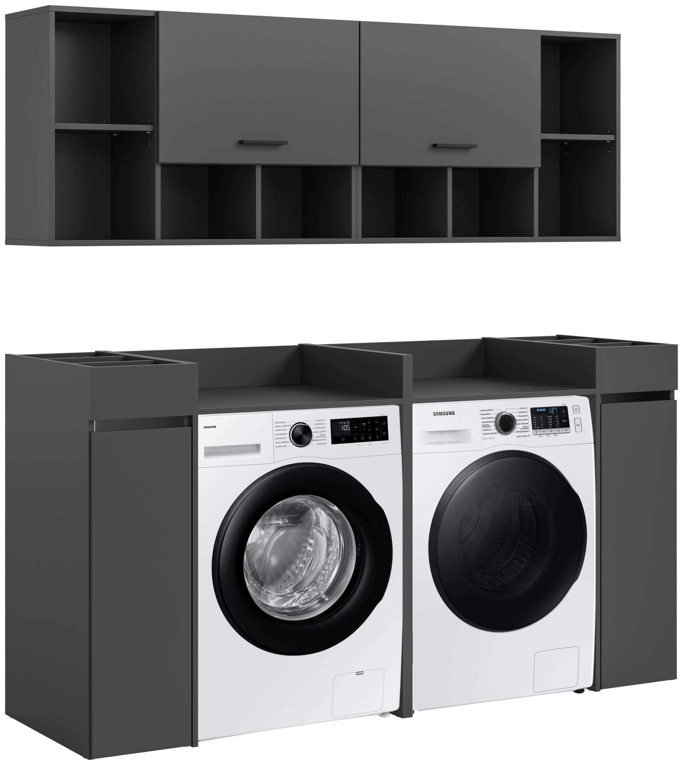 HAUSWIRTSCHAFTSRAUM 190/195/60 cm  in Anthrazit  - Anthrazit, Basics, Holzwerkstoff (190/195/60cm) - MID.YOU