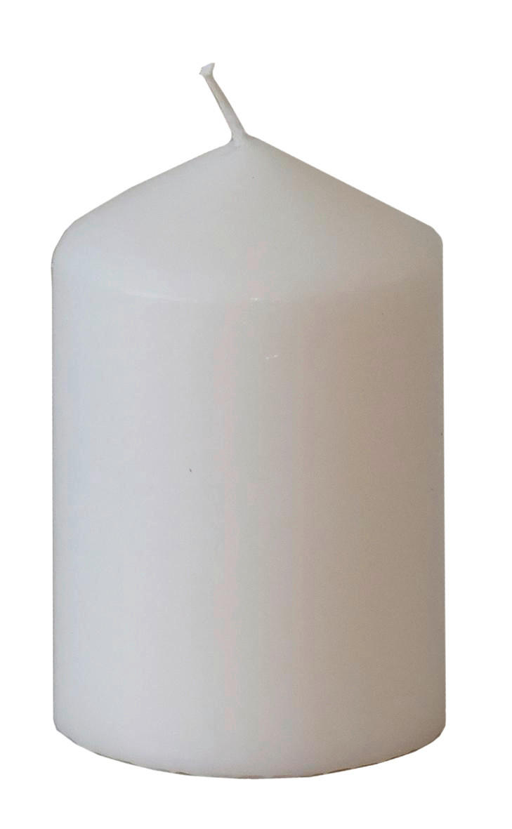 STUMPENKERZE  - Weiß, Basics (6,7/10cm) - Steinhart