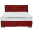 BOXSPRINGBETT 180/200 cm  in Rot  - Chromfarben/Rot, KONVENTIONELL, Textil (180/200cm) - Dieter Knoll