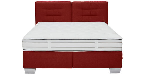 BOXSPRINGBETT 180/200 cm in Rot - Chromfarben/Rot, KONVENTIONELL, Textil (180/200cm) - Dieter Knoll
