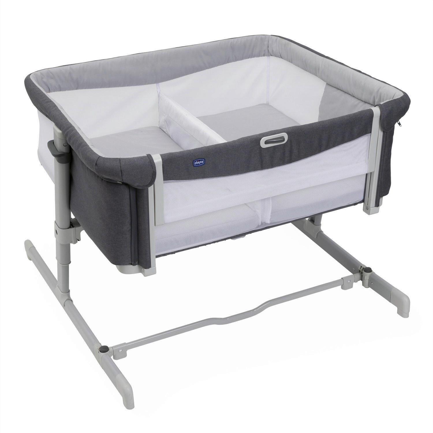 BEISTELLBETT NEXT2ME TWINS  - Grau, Basics, Textil/Metall (98/98/62/77cm) - Chicco