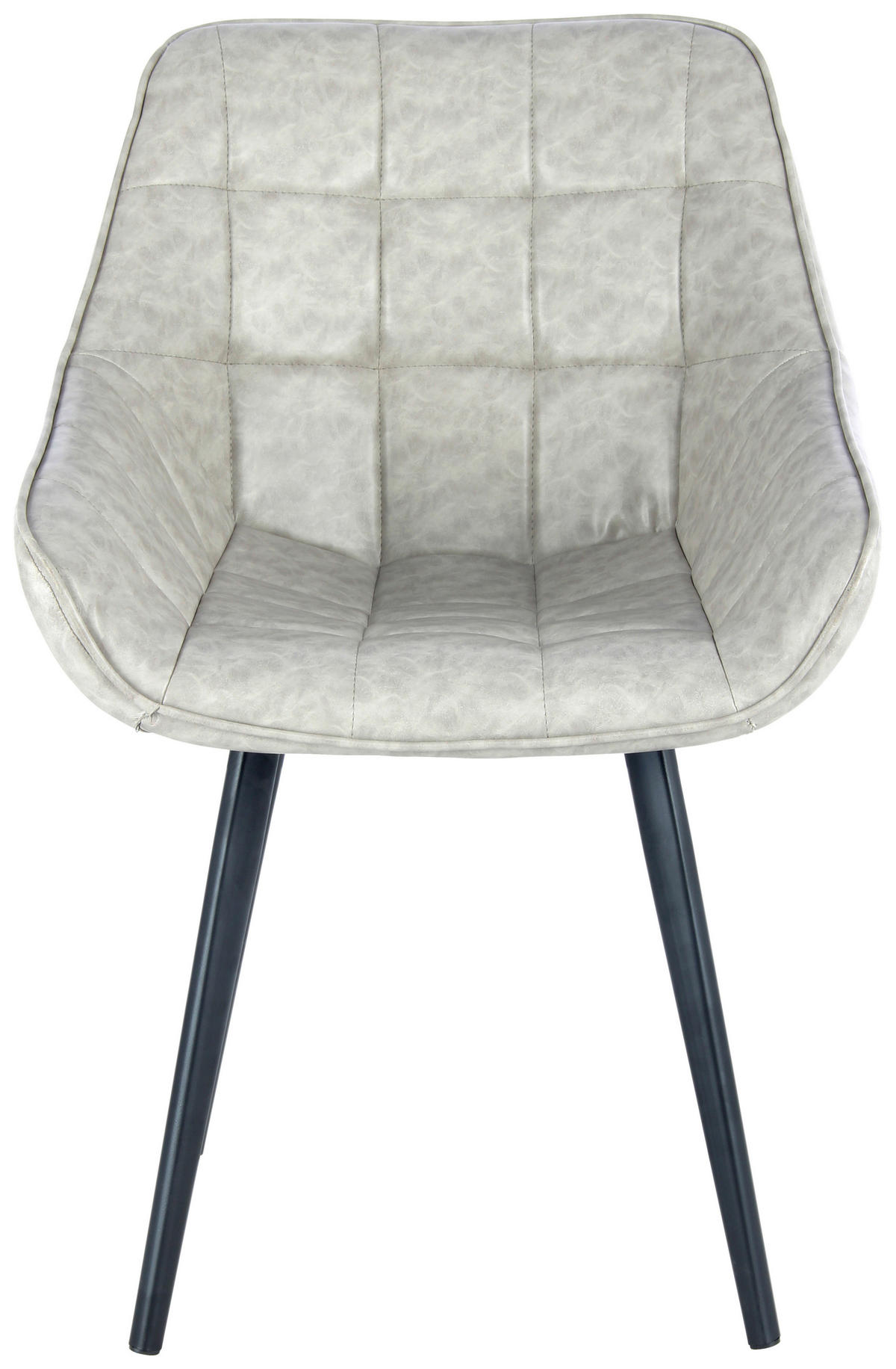 STUHL-SET 2 Stück  in Lederlook  - Schwarz/Grau, Design, Textil/Metall (59/88/56cm) - Kayoom