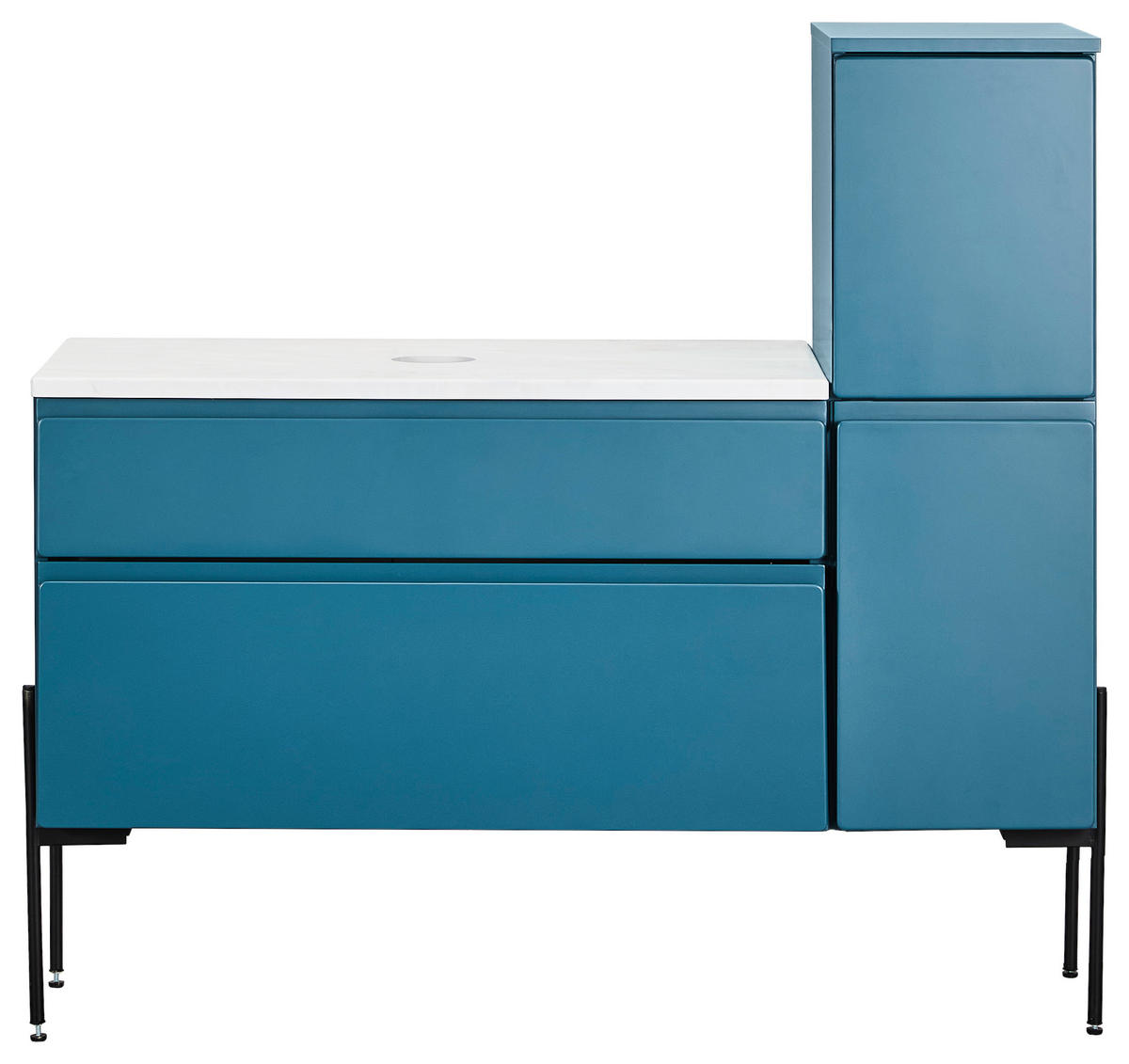 WASCHBECKENUNTERSCHRANK 90/55/47 cm  - Weiss/Dunkelblau, Modern, Holzwerkstoff (90/55/47cm) - Welnova