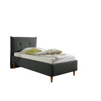 POLSTERBETT 100/200 cm,  in Anthrazit,  - Anthrazit/Naturfarben, MODERN, Holz/Textil (100/200cm) - Livetastic